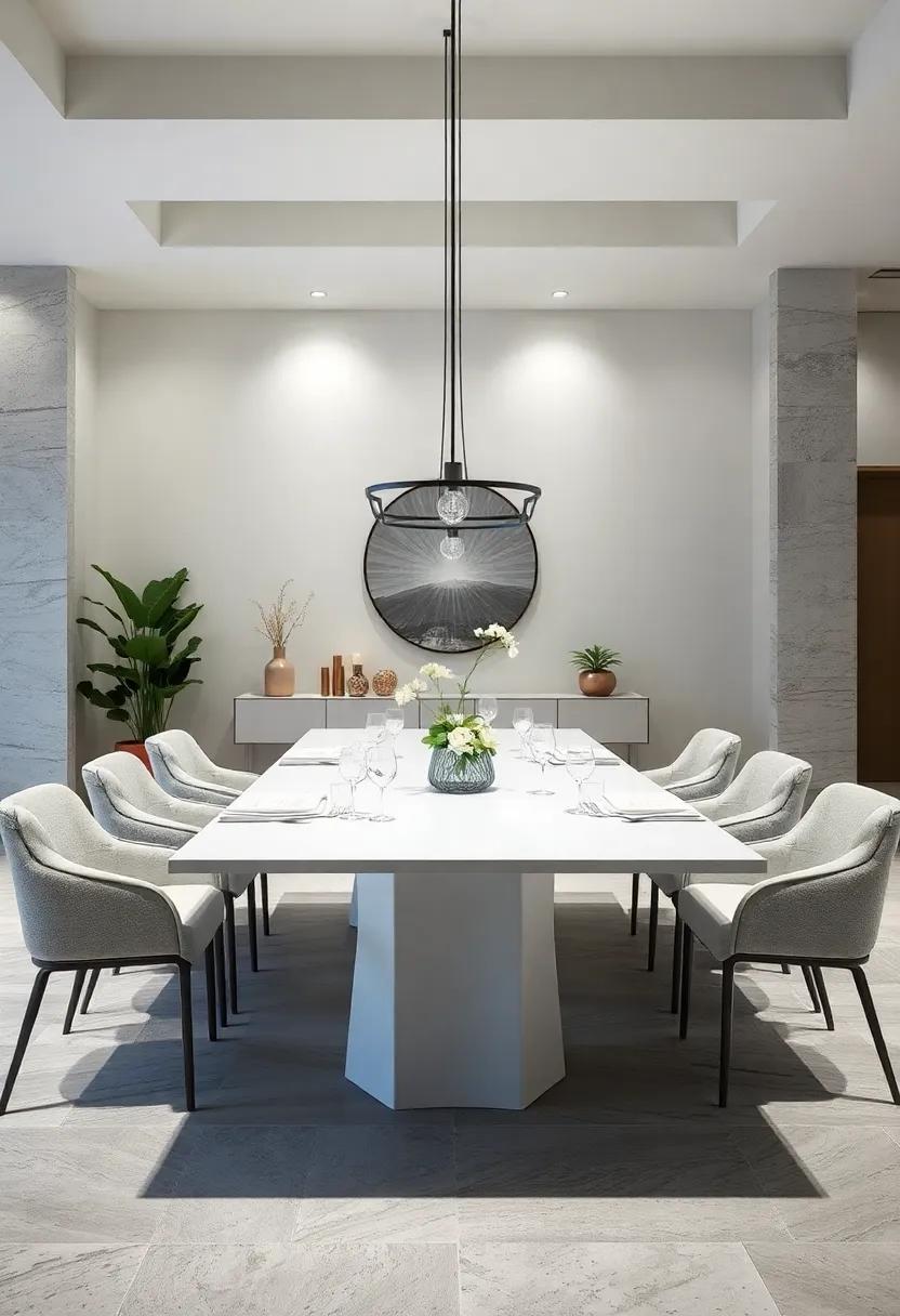 The Impact of Soft Ambient Lighting on Highlighting the Grace and Purity of White Dining Tables