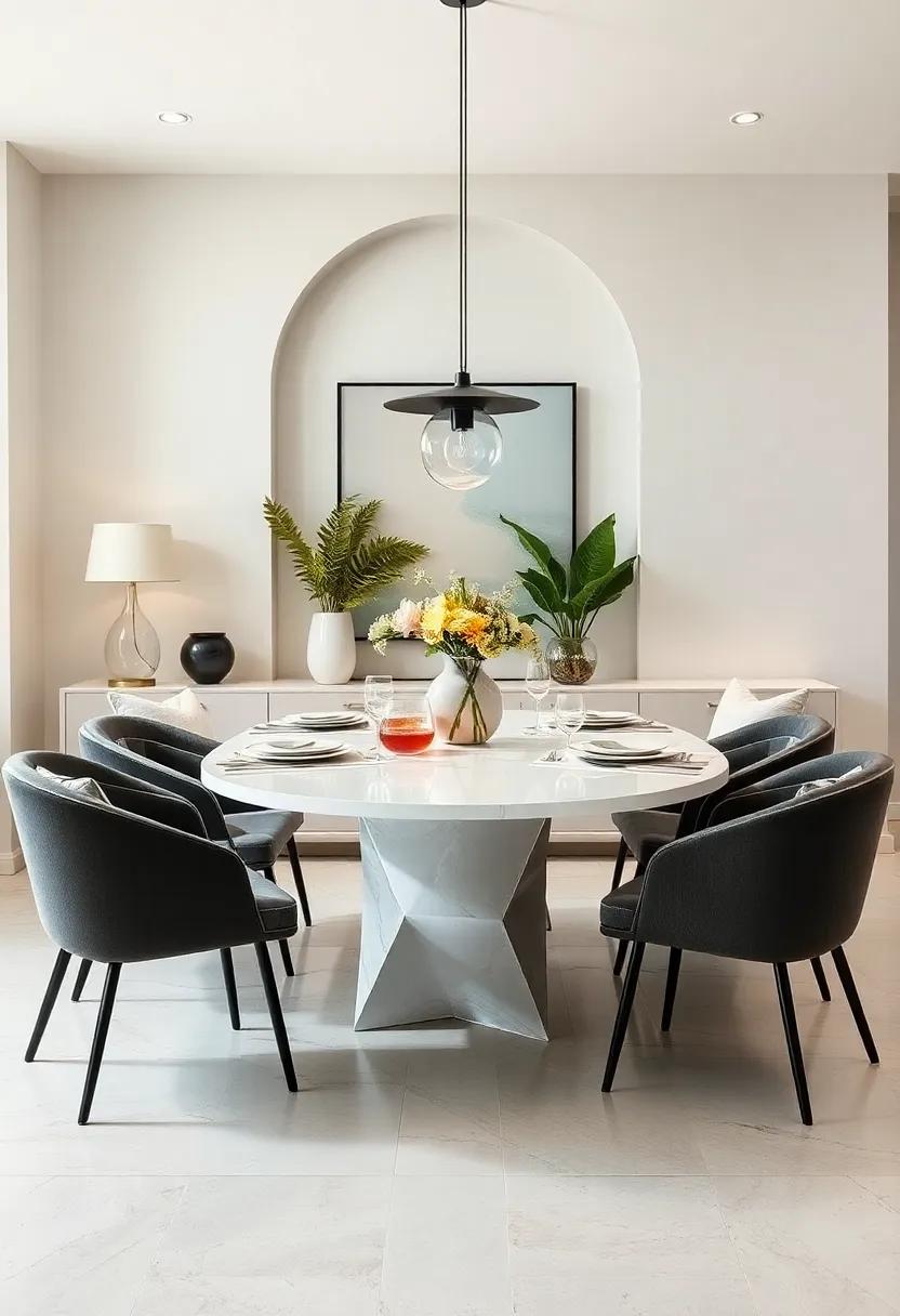 The Serene Allure of Minimalist White Dining Tables Blending Seamlessly with Modern Interiors