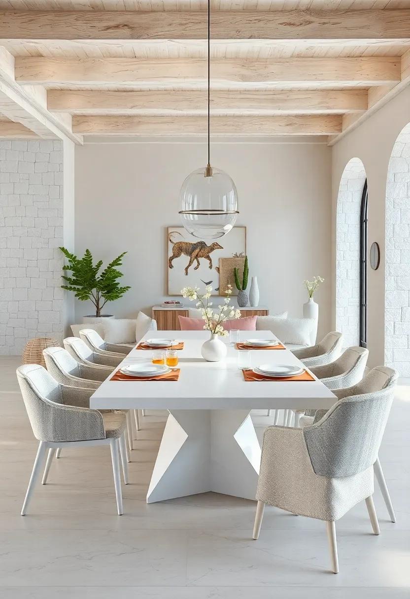 The Soothing Effect of White Dining Tables in Coastal and Beach-Inspired Interior Designs