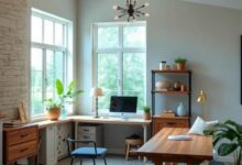 Charming Modern Farmhouse Home Offices Featuring Rustic Desk Designs