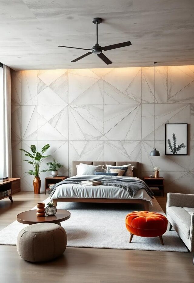 25 Stunning Geometric Bedroom Wall Designs to Elevate Your Space