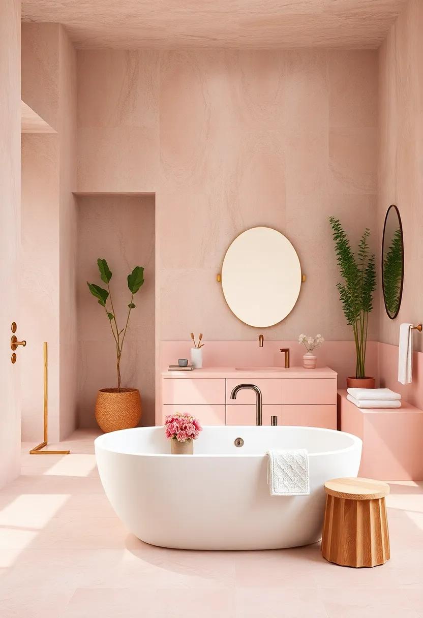 Blush and Rose Quartz Inspirations in Bathroom Design Emphasizing Calmness and Serenity