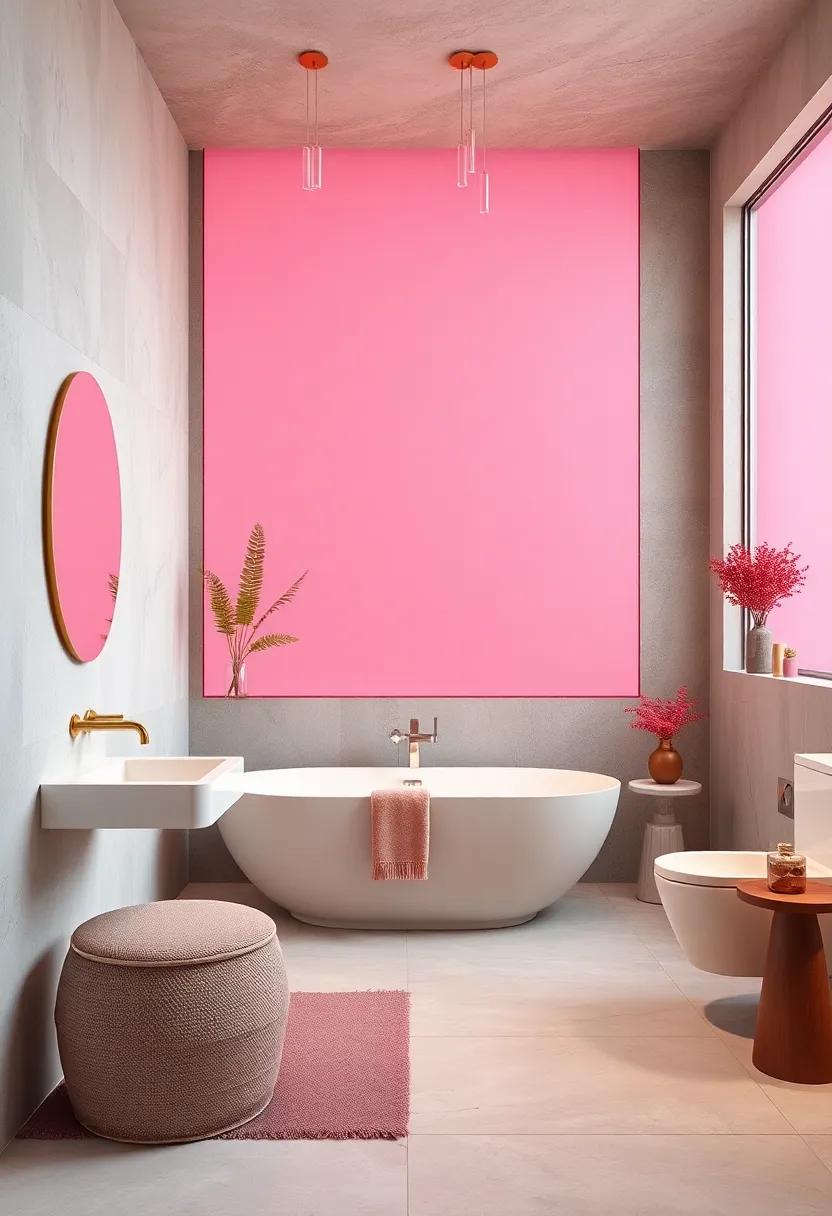 Frosted Glass With Pink Tint Creating Privacy While Adding a Touch of Elegant Color