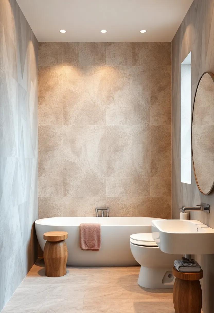 Geometric Patterned Tiles Introducing Dynamic Shapes and Bold Texture Into Contemporary Bathrooms