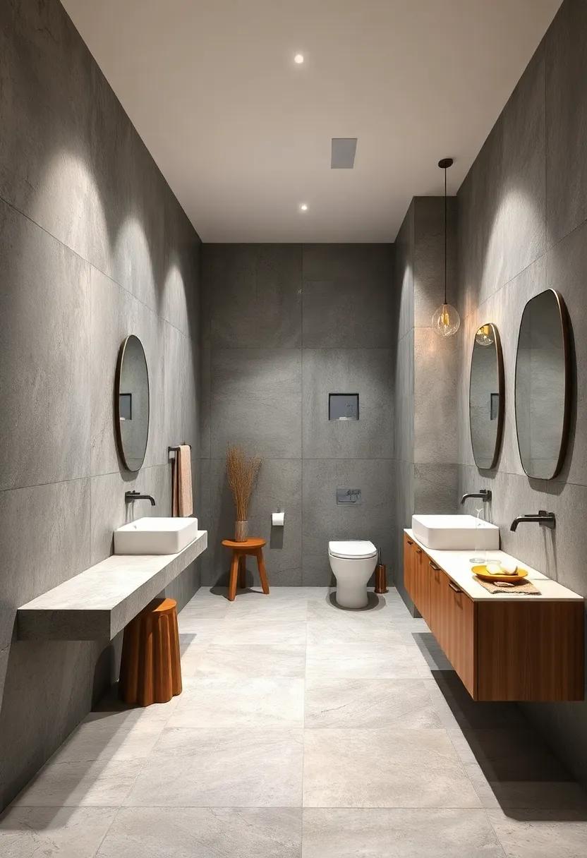 Rough Concrete Inspired Tiles Imparting Urban Rawness and Minimalist Texture to Bathroom Spaces