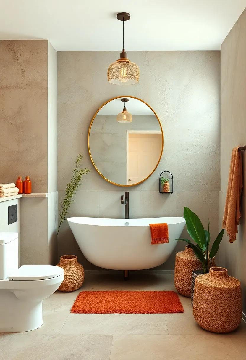 Embrace Earthy Tones: Incorporate warm⁢ hues like terracotta and sage⁢ green to⁢ create a natural, calm ambiance in your ⁤bathroom