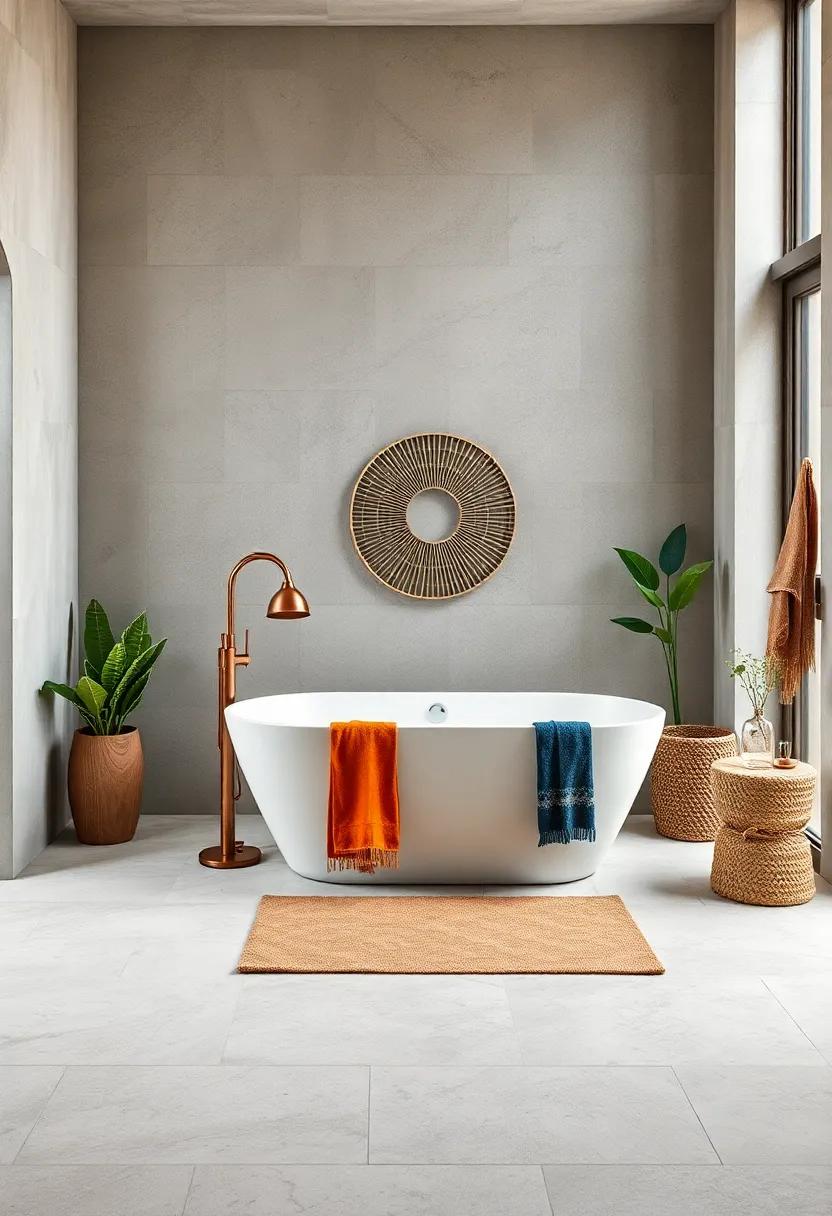 Free-Standing Bathtub: If space allows, a ⁤freestanding bathtub can ⁣become the centerpiece of your‍ boho retreat, inviting relaxation