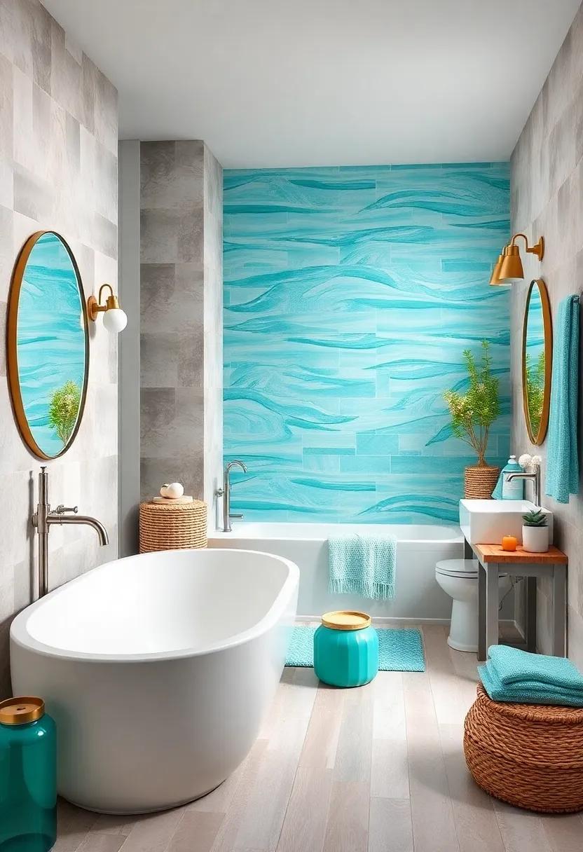 Turquoise Themes: ‌Create⁢ a curated collection of décor‌ items ​in varying shades of turquoise to evoke the full spectrum of‌ coastal beauty