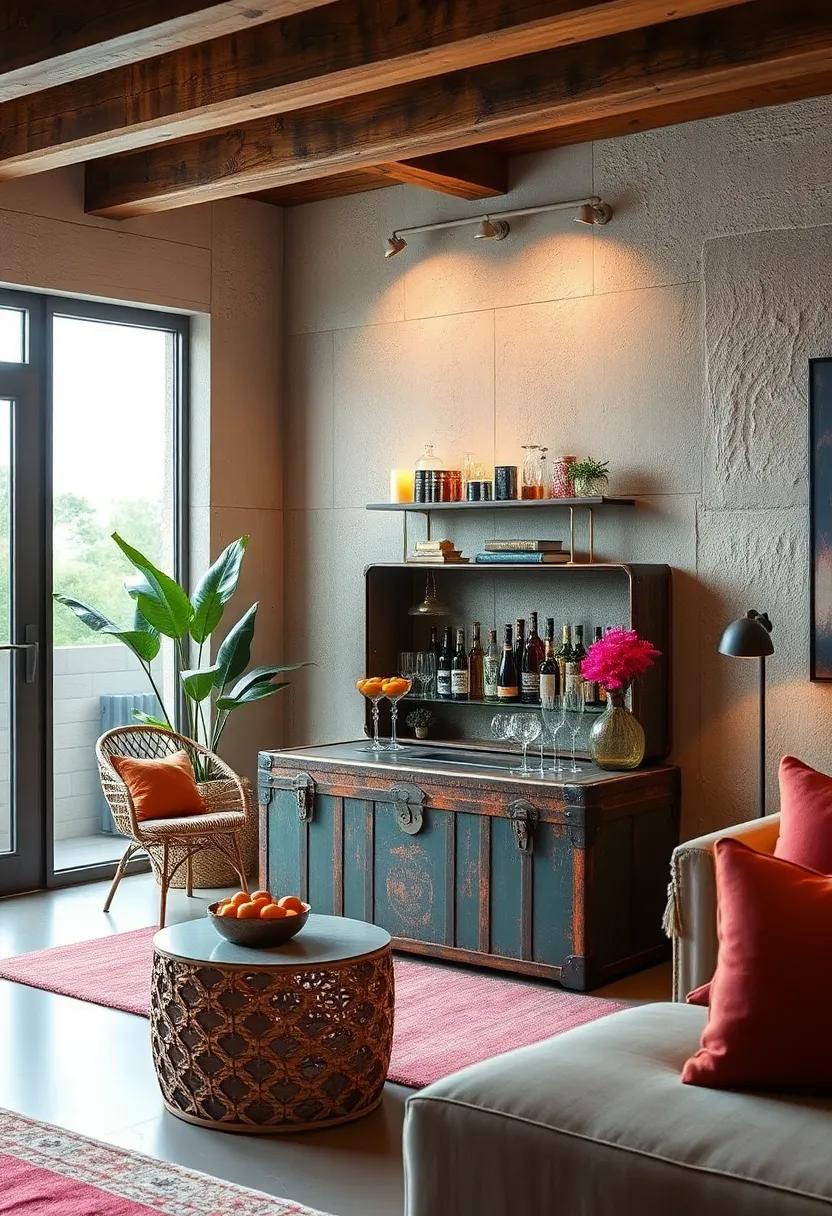 Vintage Trunk: repurpose a vintage trunk as a‌ bar, combining storage and⁢ style effortlessly‌ while adding a nostalgic touch to your decor