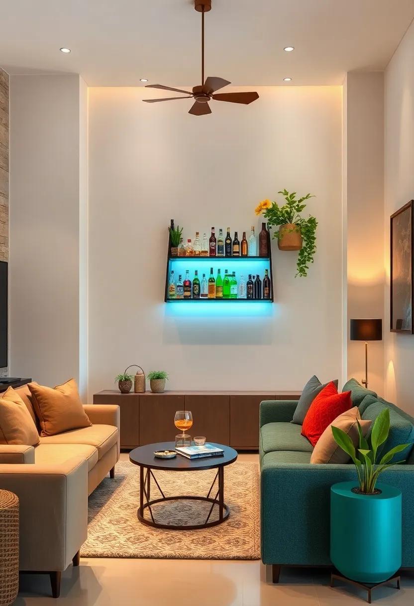 Ladder Bar:​ Incorporate a stylish ladder shelf to hold drinks and ⁤accessories,saving space while adding ⁢a trendy element⁣ to your décor