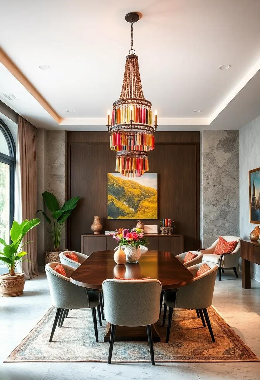 Bohemian ⁤Touch: Infuse your space with a ⁤boho-chic chandelier that incorporates vibrant colors, earthy materials, and an eclectic design aesthetic