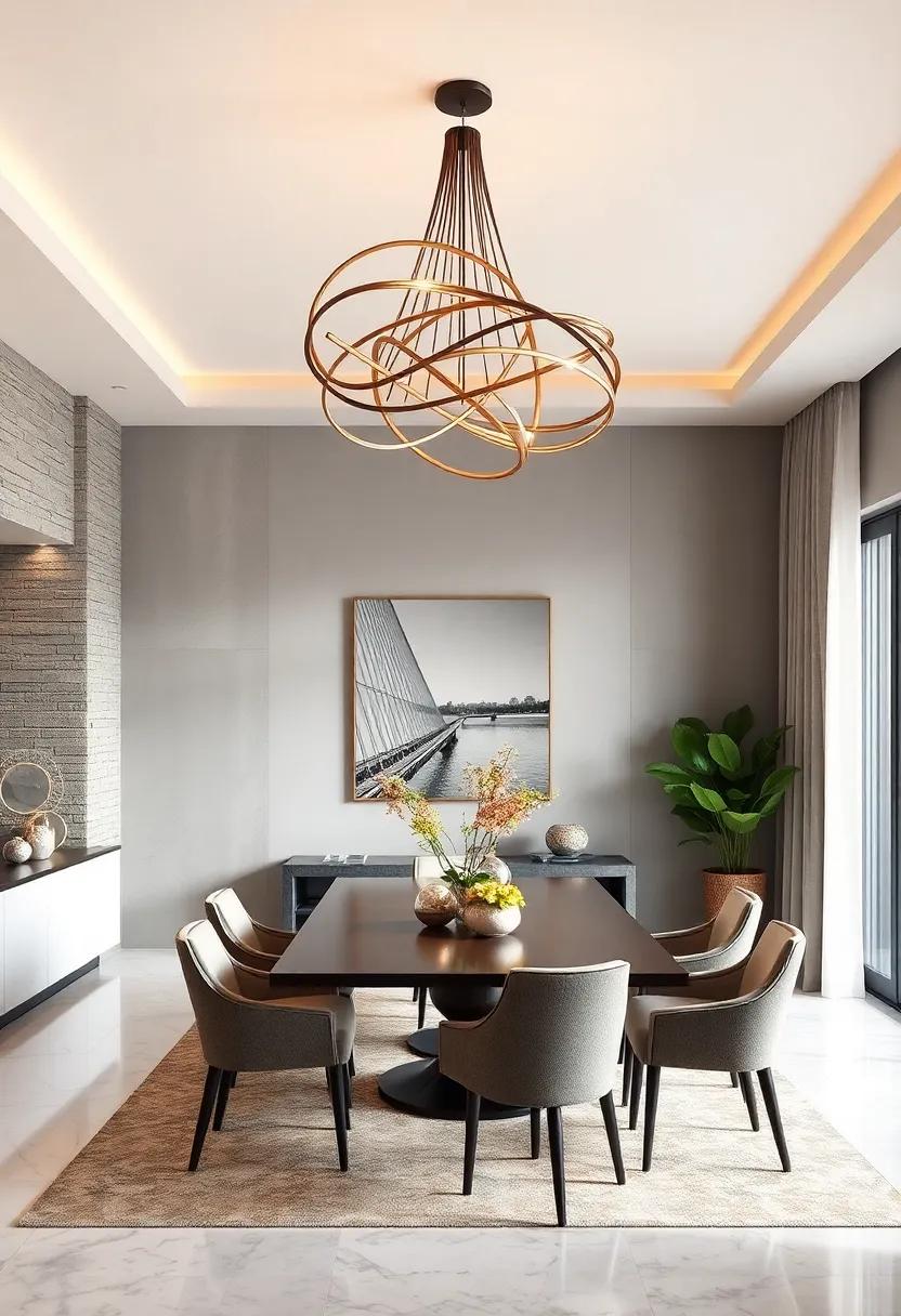 Eye-Catching Twists: Add visual​ interest with spirals ​or twisting designs⁣ that ⁢capture the essence of movement, bringing life and energy to your dining room