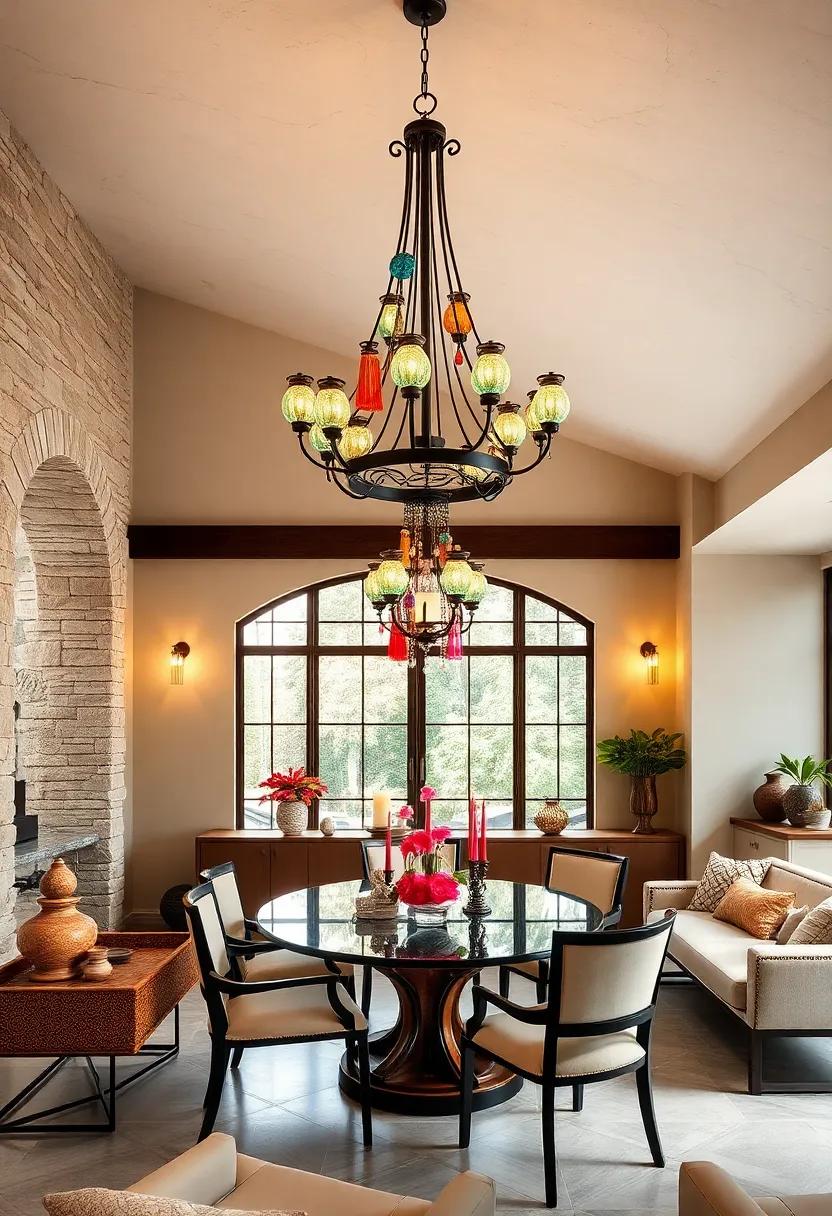 Mediterranean Inspiration: Opt for wrought​ iron and ‌colorful glass chandeliers reminiscent of Mediterranean ⁣villas, adding a touch of elegance and history