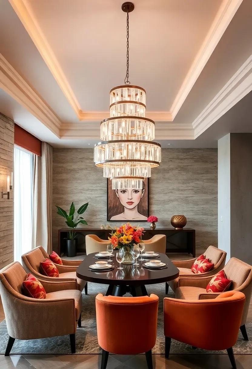Multi-Tiered ‌Elegance: Opt for a luxurious‌ multi-tiered ‌chandelier that ​draws the eye upward, creating an air of grandeur in larger dining areas