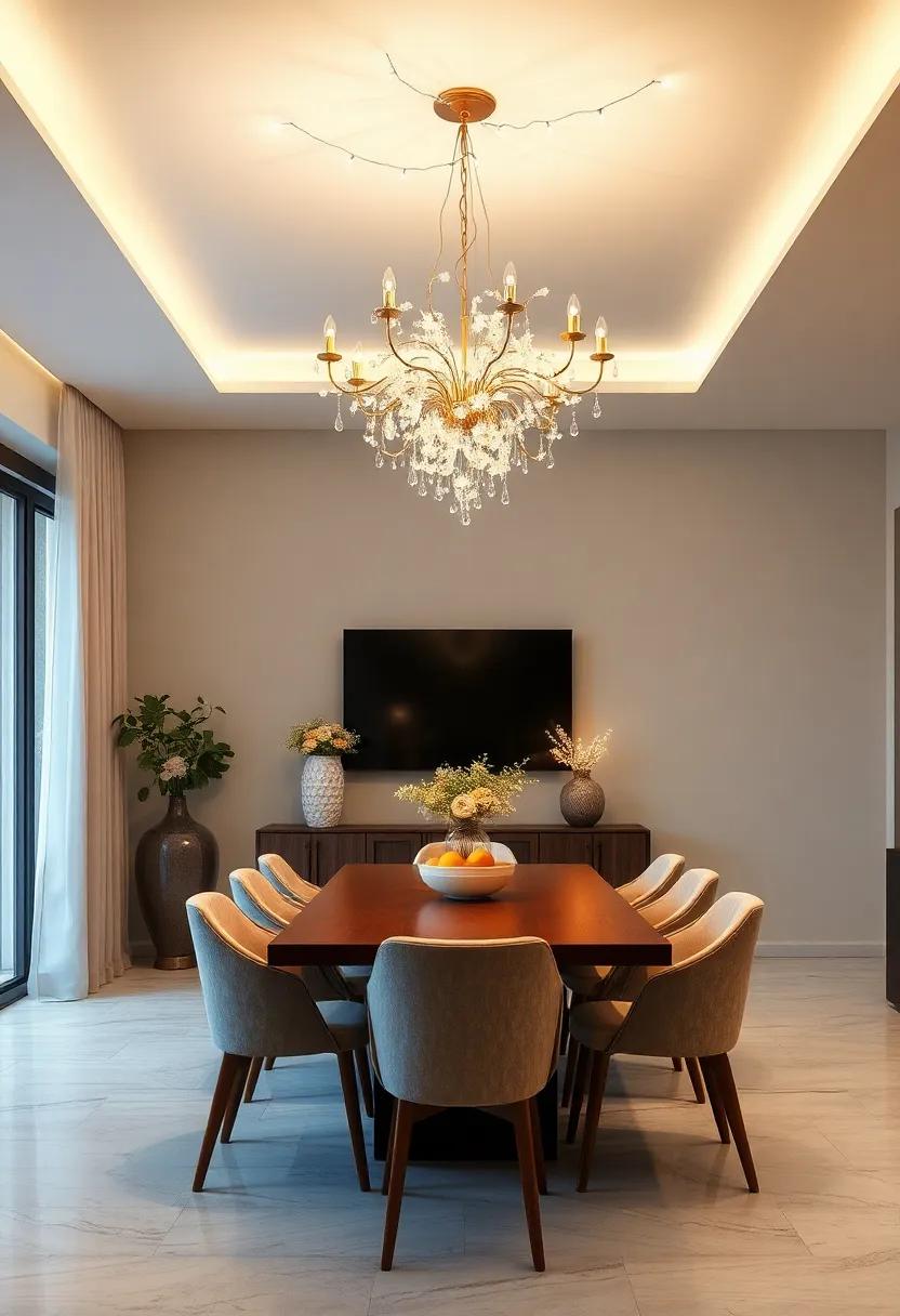 Twinkling Fairy Lights: Create ‍a whimsical atmosphere with a chandelier adorned with fairy ‍lights, perfect for casual dining or upcoming⁤ celebrations