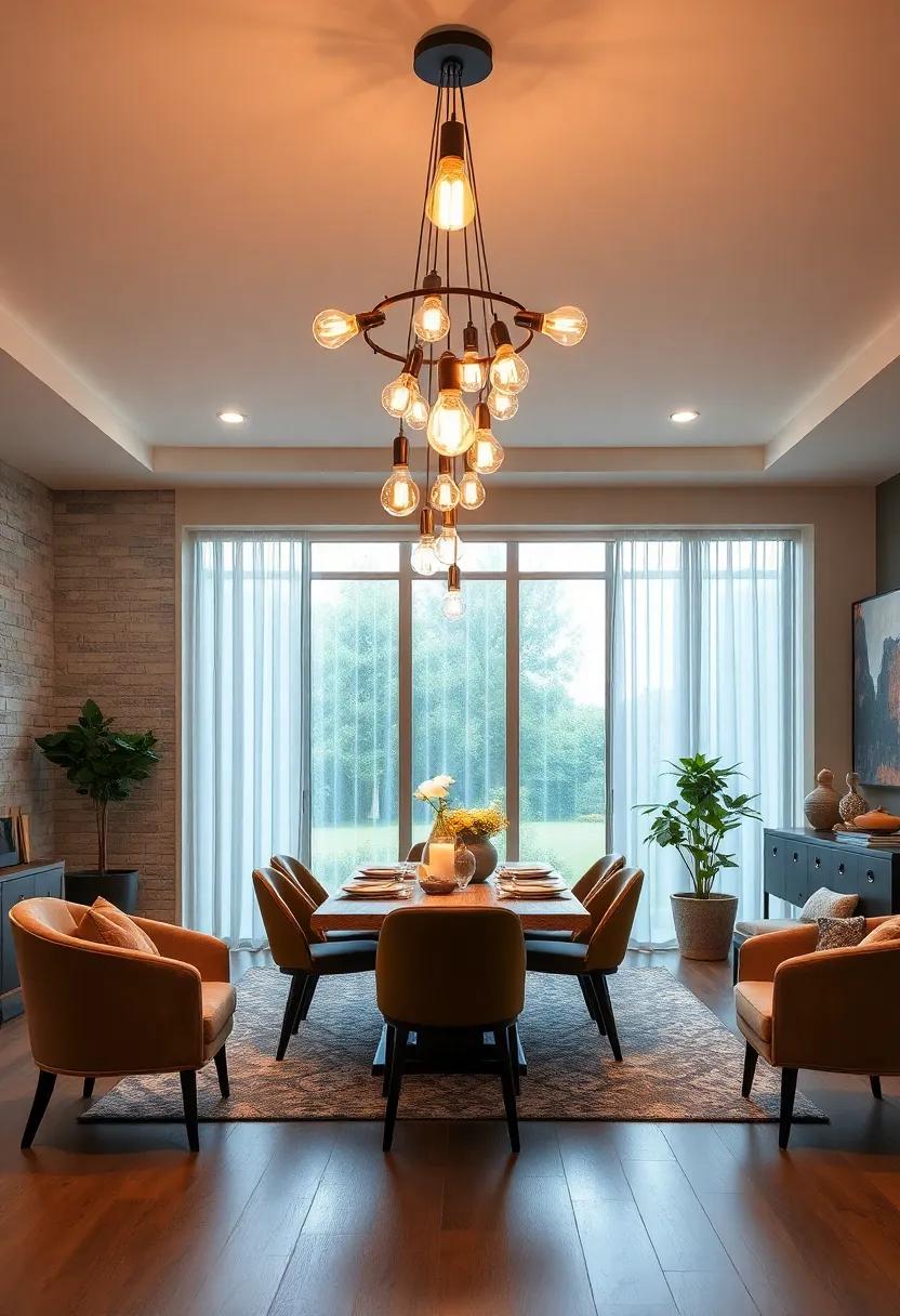 Vintage Edison‌ Bulbs: Combine industrial charm with retro nostalgia by choosing a‌ chandelier that showcases exposed Edison ​bulbs for a warm, inviting glow