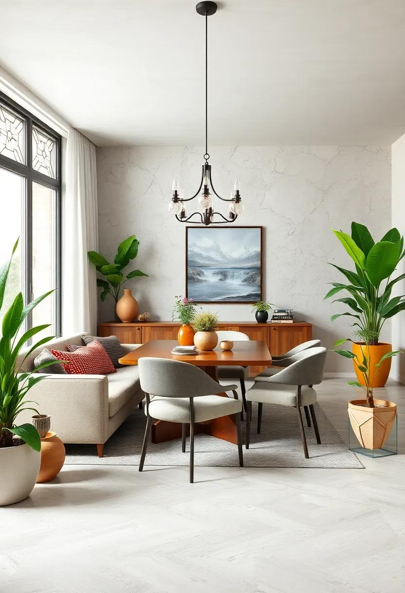 Symbiotic Integration of Indoor Plants and Furniture to Enhance Dining Room Serenity