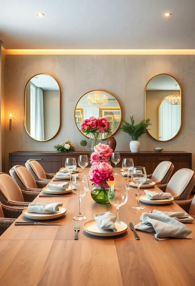 Soft Diffused Light Bouncing from Curved Mirrors onto Elegant Silverware and Glassware Arrangements