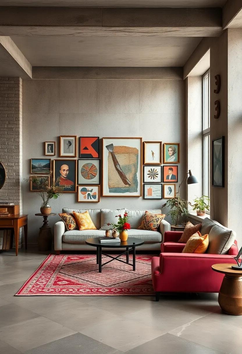 Eclectic Spaces Embracing Curiosity and Individuality With Collages of Personal Artworks and Quirky Decorations