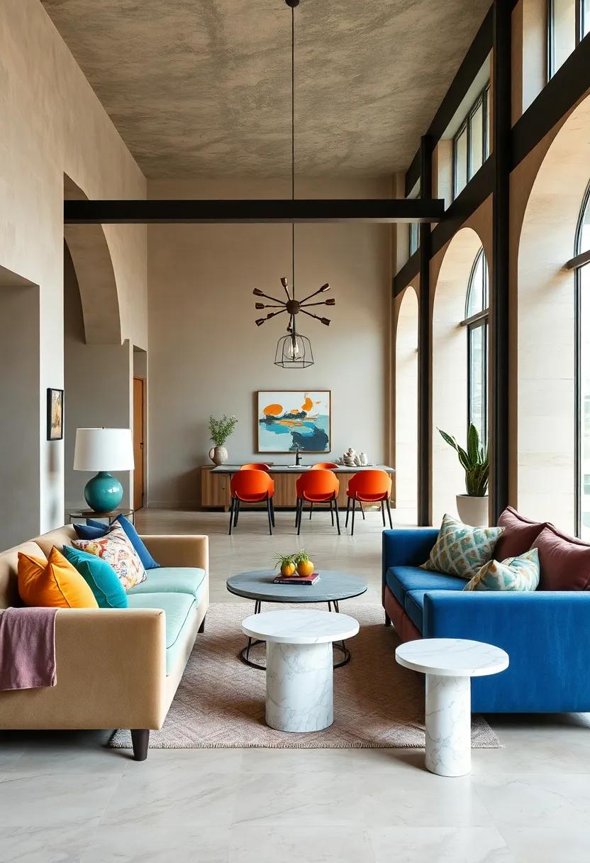 Living Areas Where Abstract Art Clashes Beautifully with Rustic Farmhouse Benches