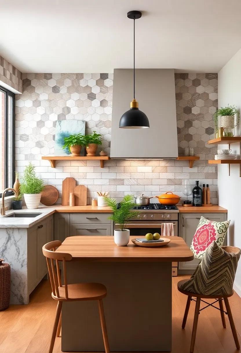 Blending Classic Subway Tiles With Unexpected Accent Walls To Reimagine Kitchen Surfaces