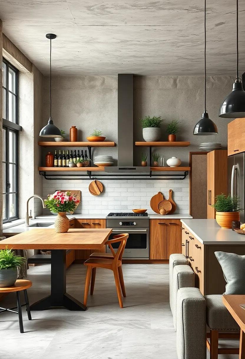 Combining Industrial Metal Accents With Warm Rustic Elements For A Balanced Kitchen Design