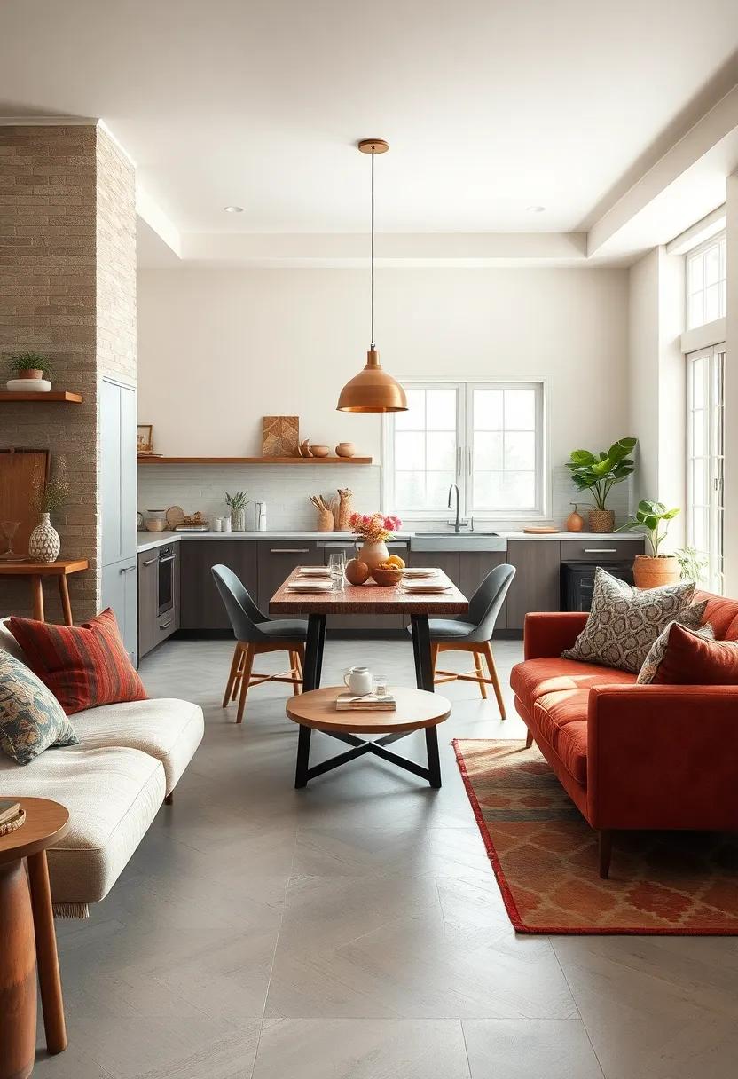 Mixing Different Seating Styles Around A Kitchen Table To Encourage Casual Gathering And Creativity