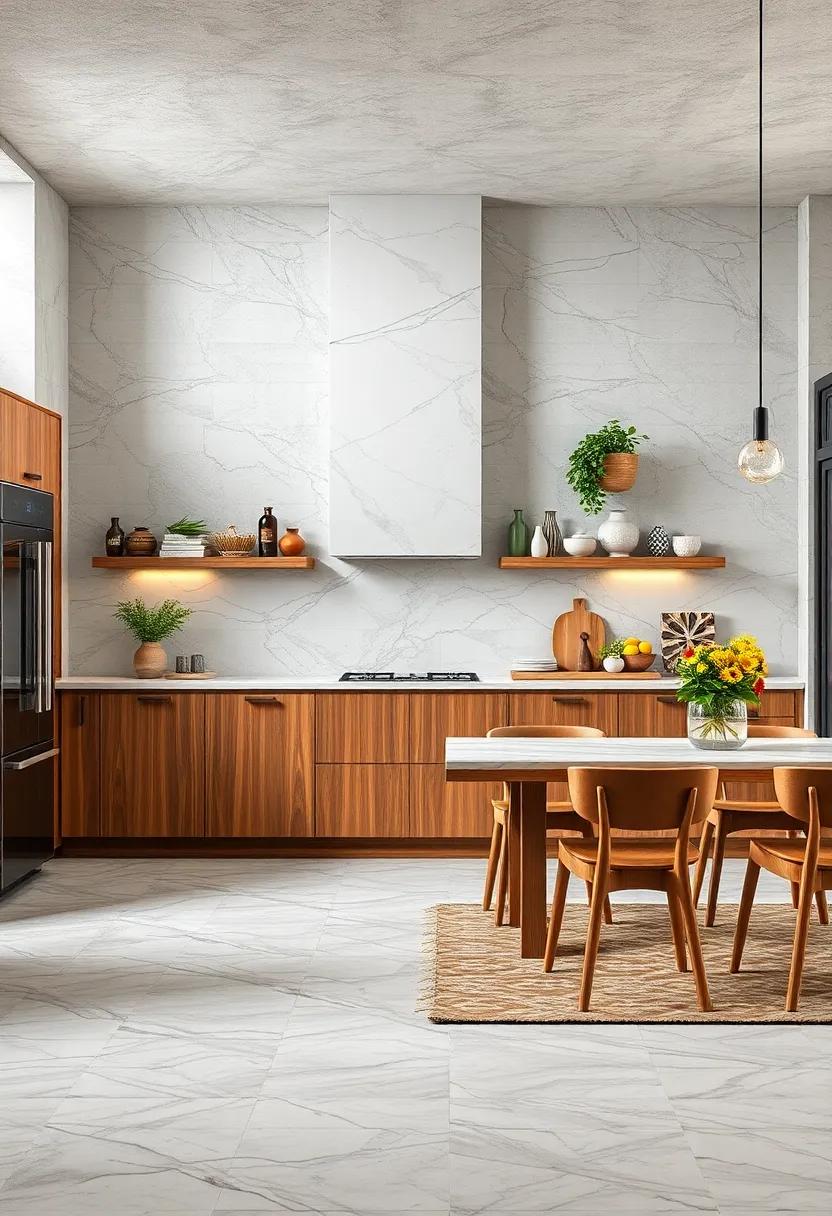 Unexpected Texture Combos From Polished Marble To Weathered Wood Creating A Sensory Kitchen Experience
