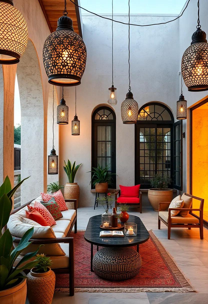 Intricate Moroccan Lanterns Bringing a Burst of Color and Pattern to Outdoor Patios