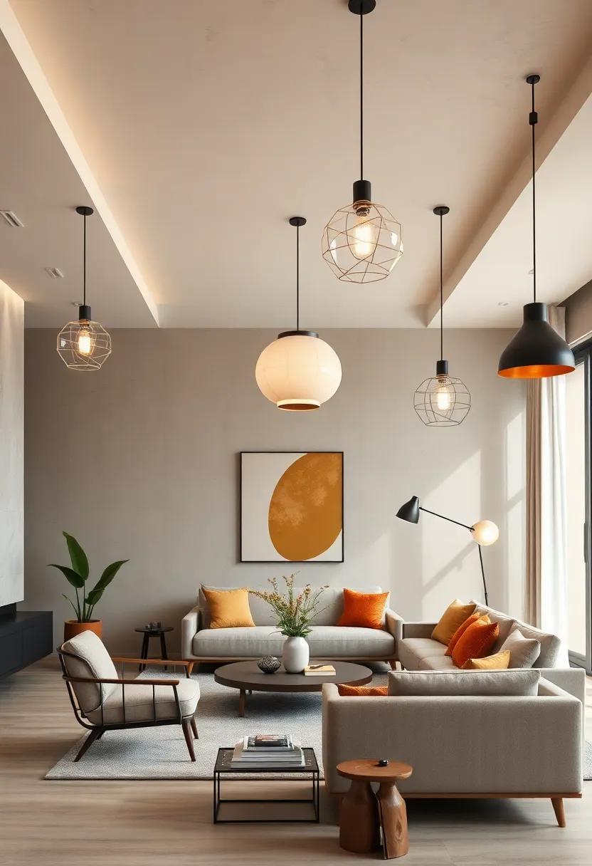 Showcasing the Bold Geometry of Modern Minimalist Pendant Lights Against Sleek Interiors