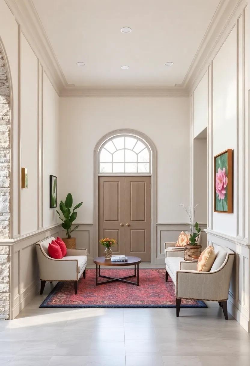Classic Wainscoting Elements Applied Around Entryways to Convey Tradition and Stability