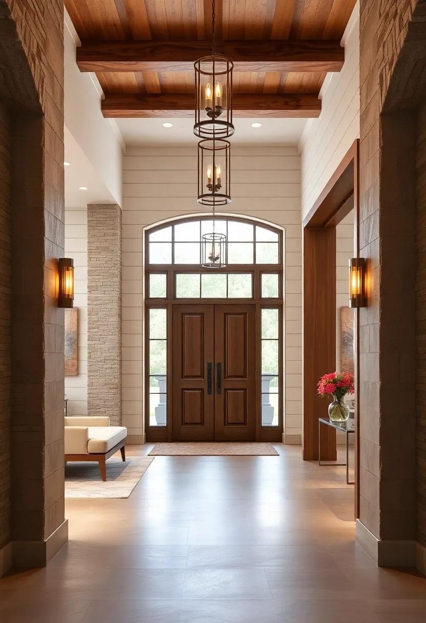 Rustic Shiplap Panels Framing Entrances with Textural Richness and Inviting Simplicity
