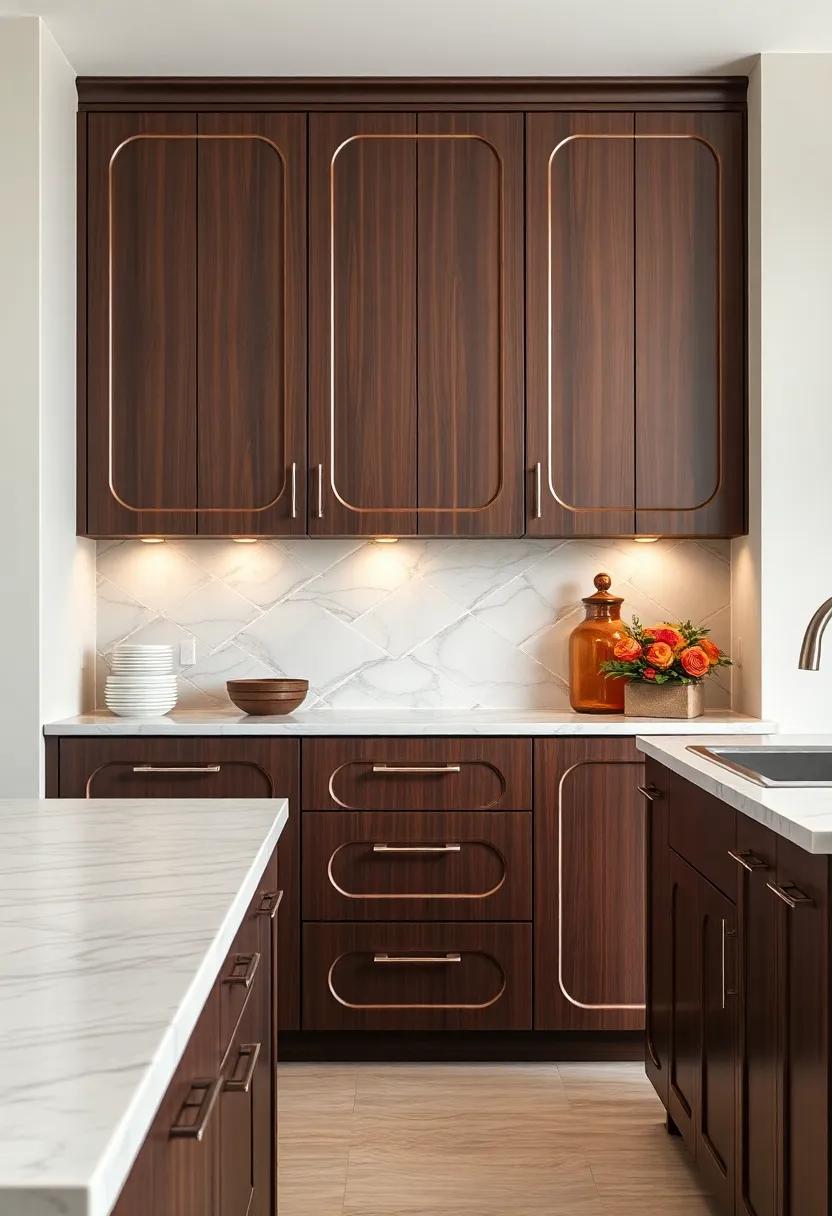 Curved Edges and Soft Corners on Espresso Cabinets Creating a Gentle Yet Sophisticated Look