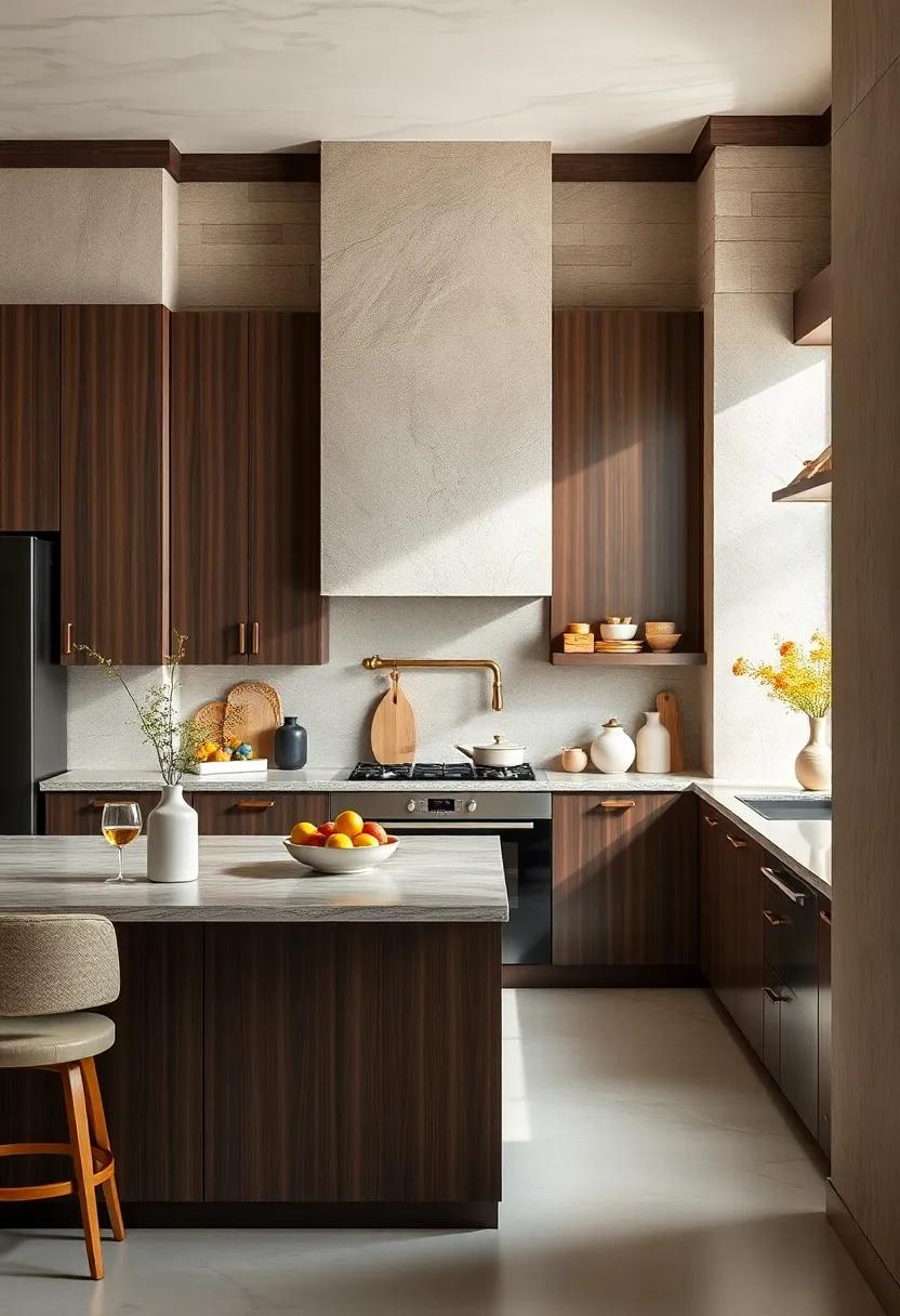 The Serenity of Neutral Color Palettes Enhanced by the Depth of Espresso Cabinetry Details
