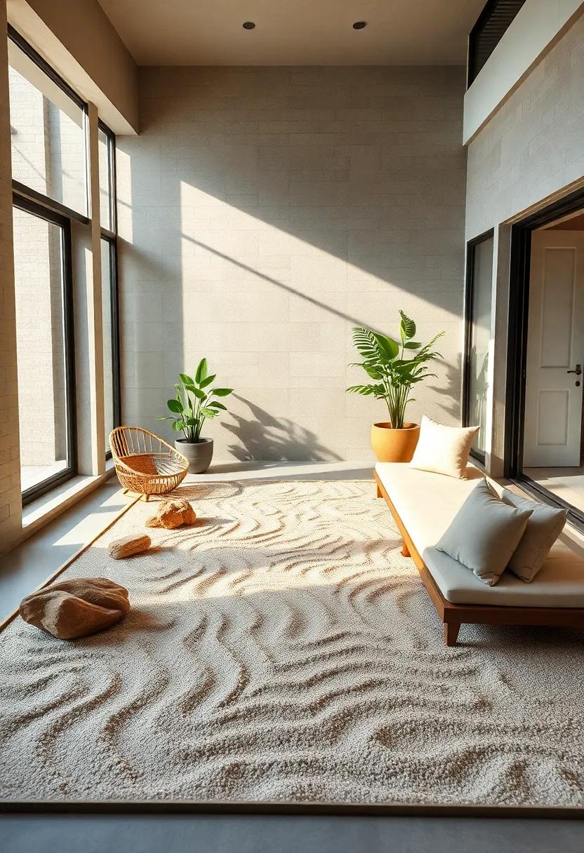 Crafting Intricate Sand Patterns That Evoke Calm Waves and Gentle Ripples in a Compact Space
