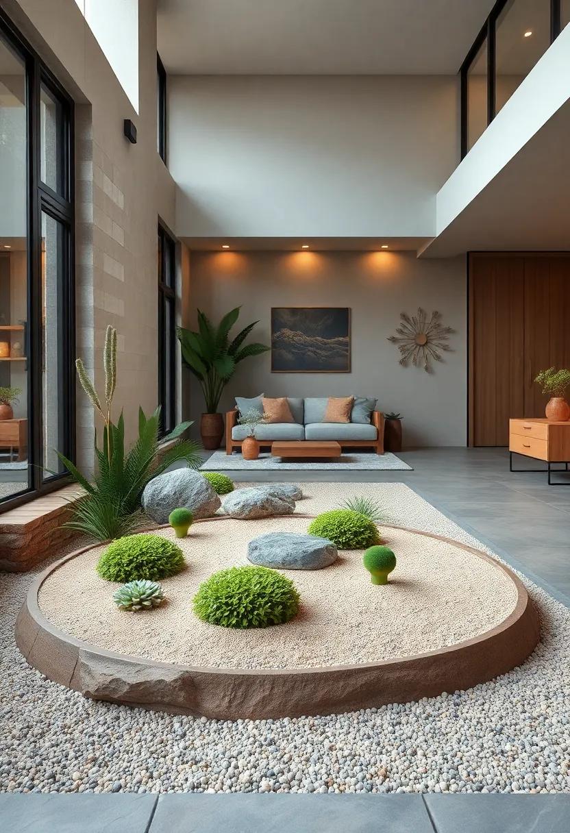 Balancing Greenery and Sand by Incorporating Moss or Succulent Accents for Visual Harmony