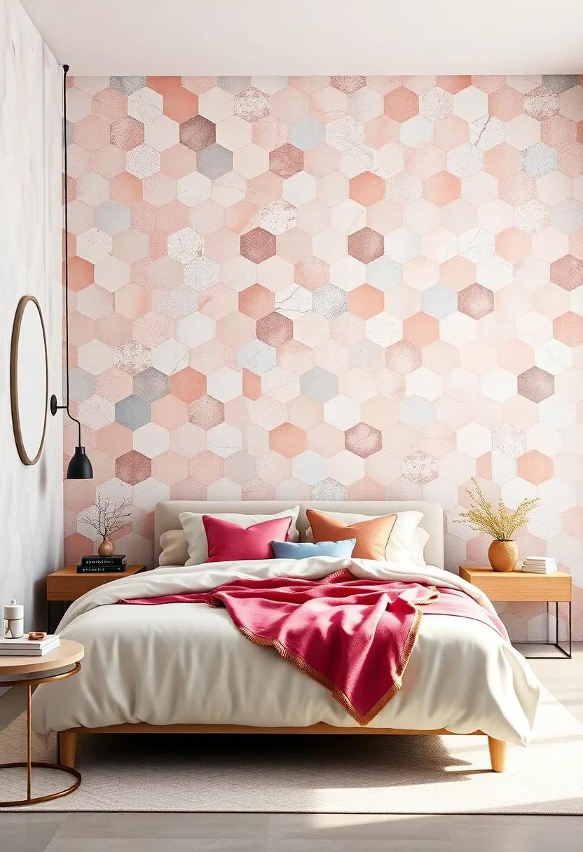 Soft pastels​ meet geometric precision in a delicate honeycomb design, ⁤perfect for creating a tranquil yet stylish retreat
