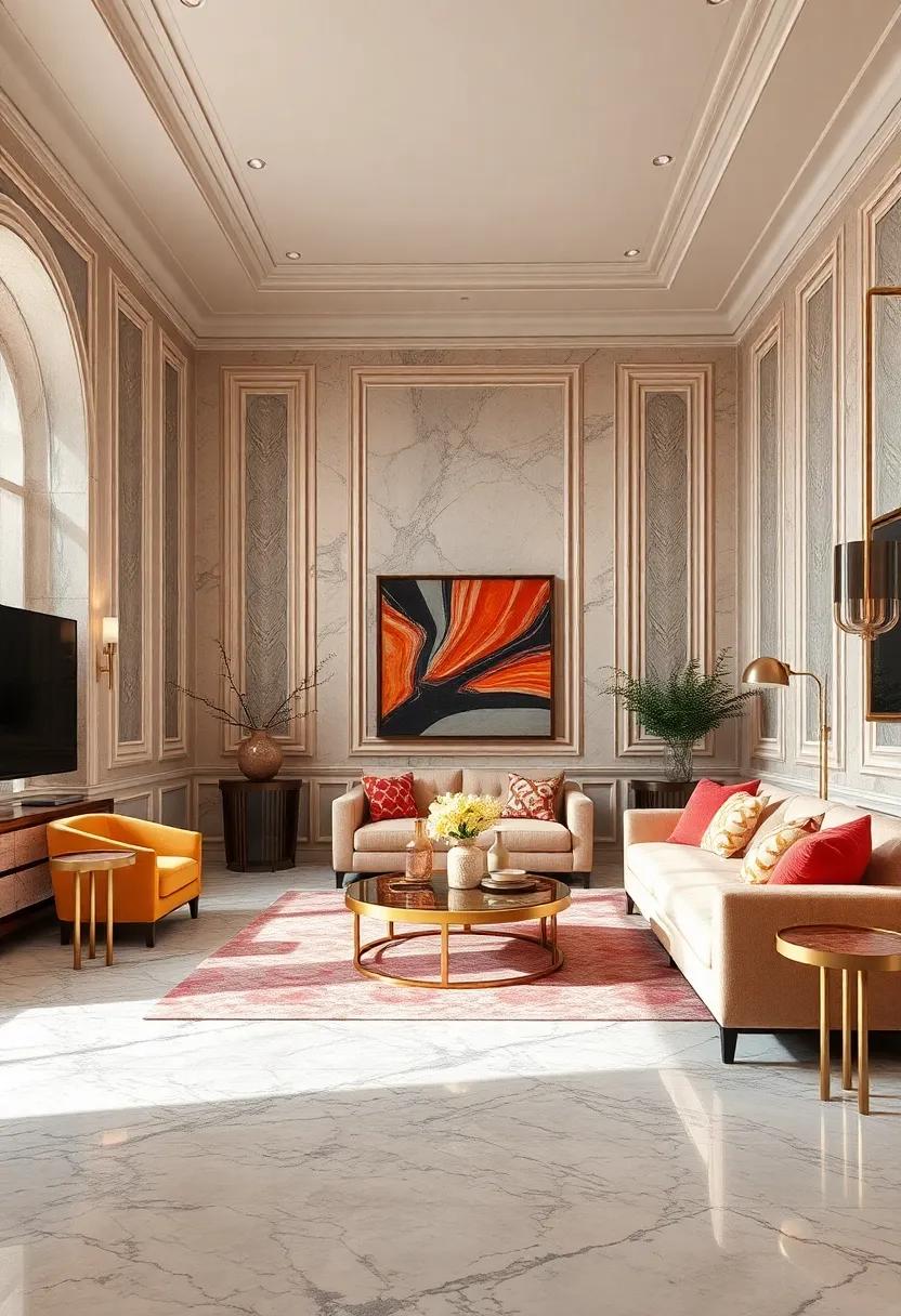 Architectural Moldings And Intricate Wall Paneling Infused With Glossy Lacquer Finishes For A Luxe Hollywood Vibe