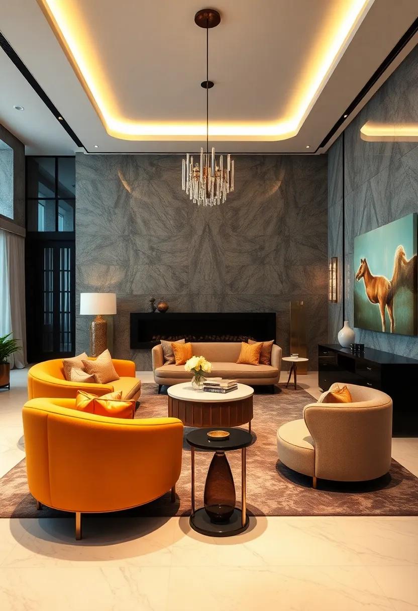 Sculptural Furniture Pieces With Curved Lines And High Gloss Finishes Defining Glamorous And Functional Interiors