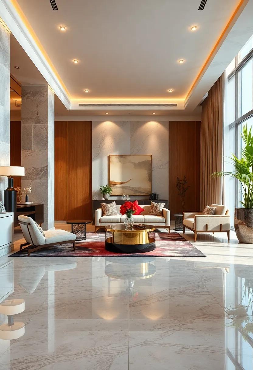 High Shine Lacquered Flooring Reflecting Natural And Artificial Light To Elevate The Sense Of Space And Luxury