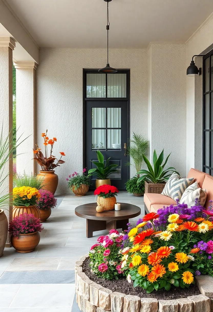 Vibrant Flower Beds Bursting With Seasonal Blooms In Diverse Shapes And Colors