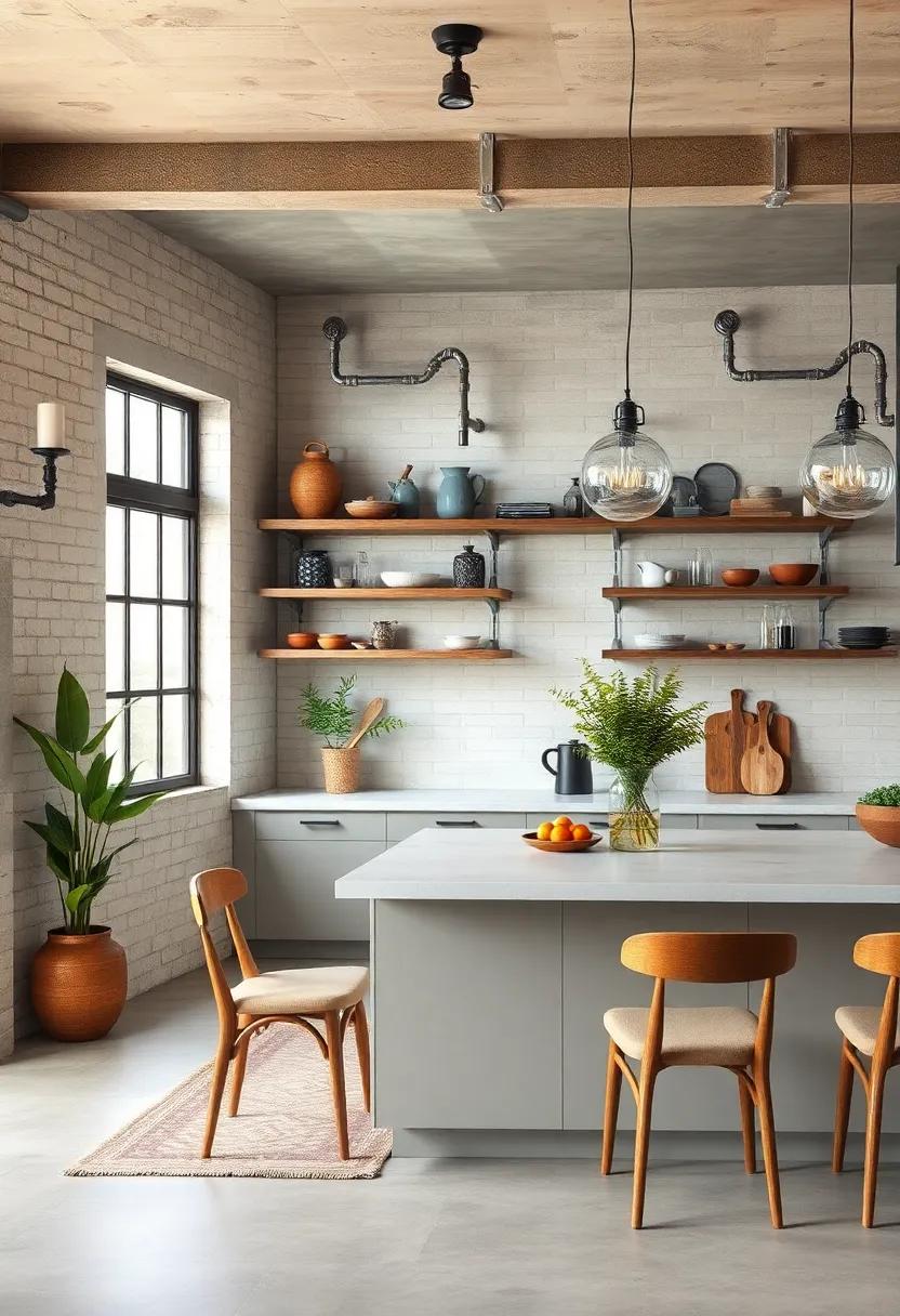 Open Shelving Made of Reclaimed Wood and Metal Pipes Offering Both Practicality and Style