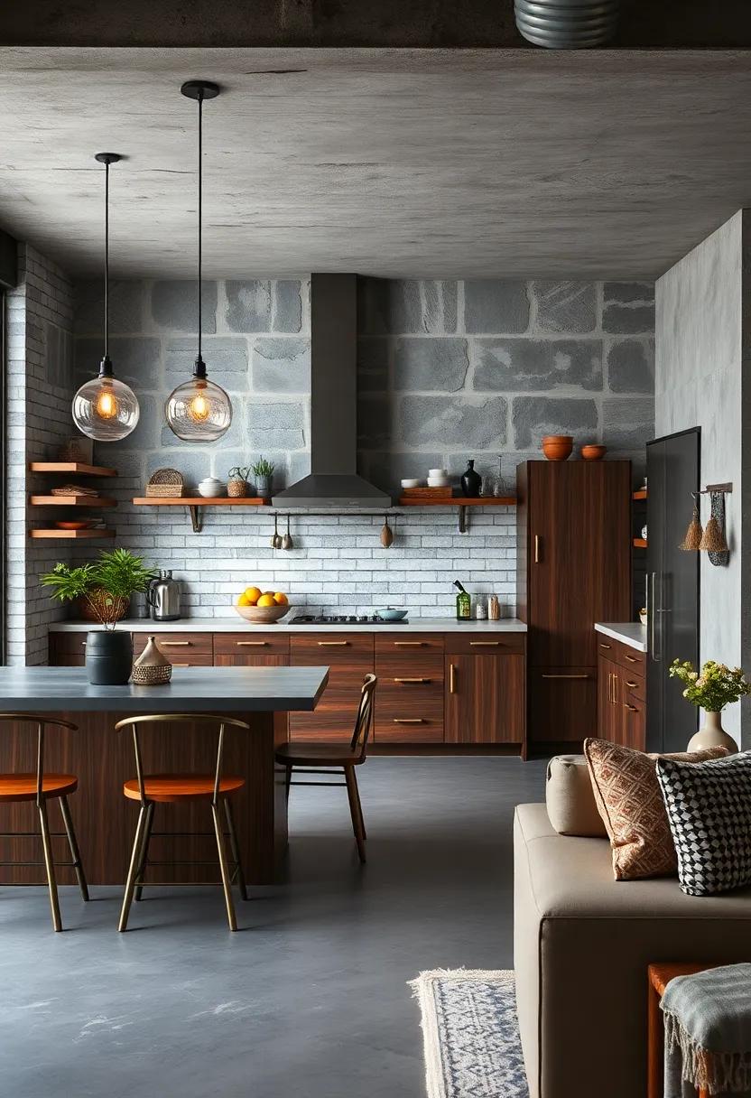 Urban Chic Color Palettes Blending Charcoal Grays, Warm Woods, and Pops of Brass Accents