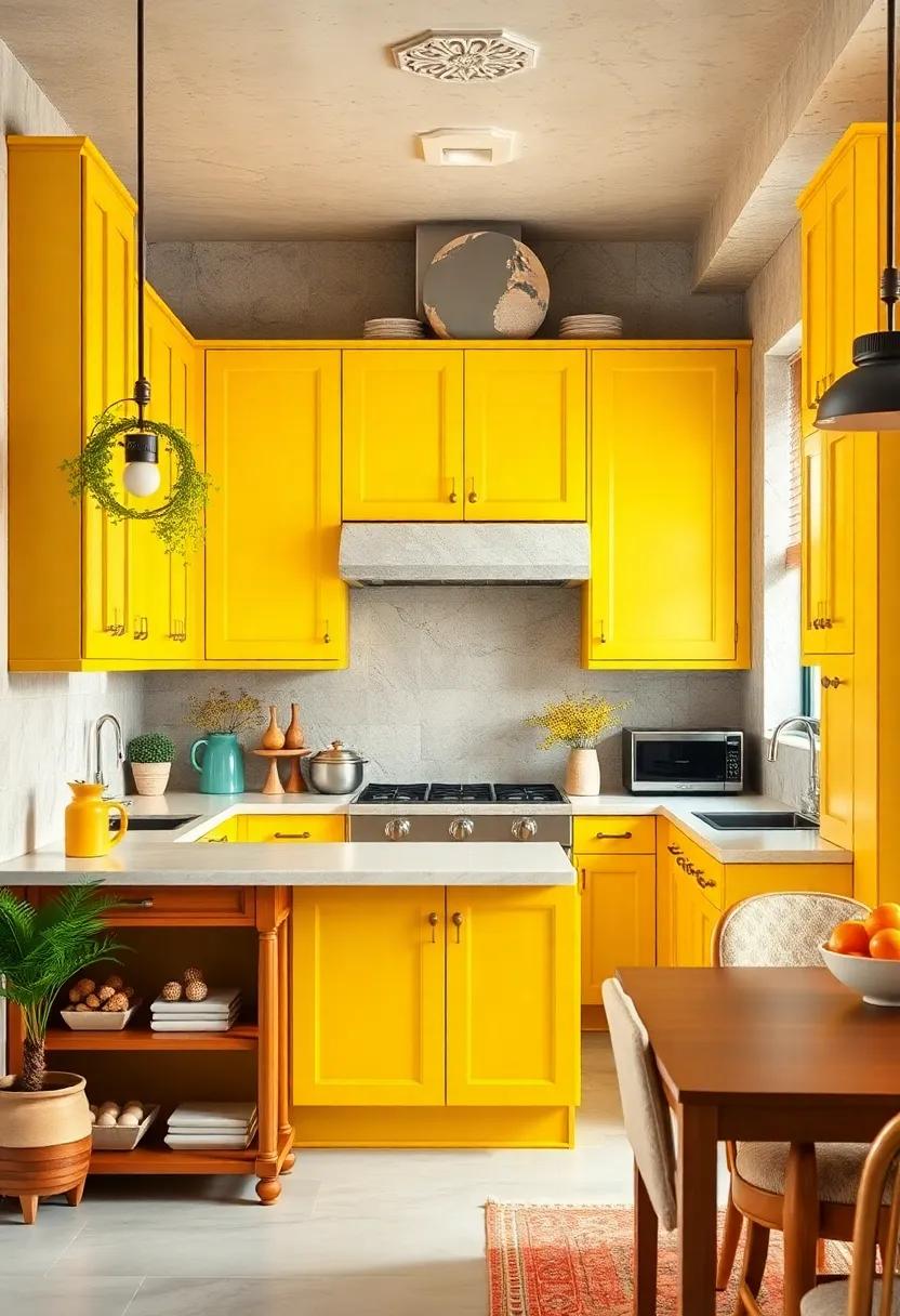 Cheerful Yellow: Energize your kitchen with sunny yellow cabinets that evoke happiness and⁣ warmth,brightening up the heart of your home