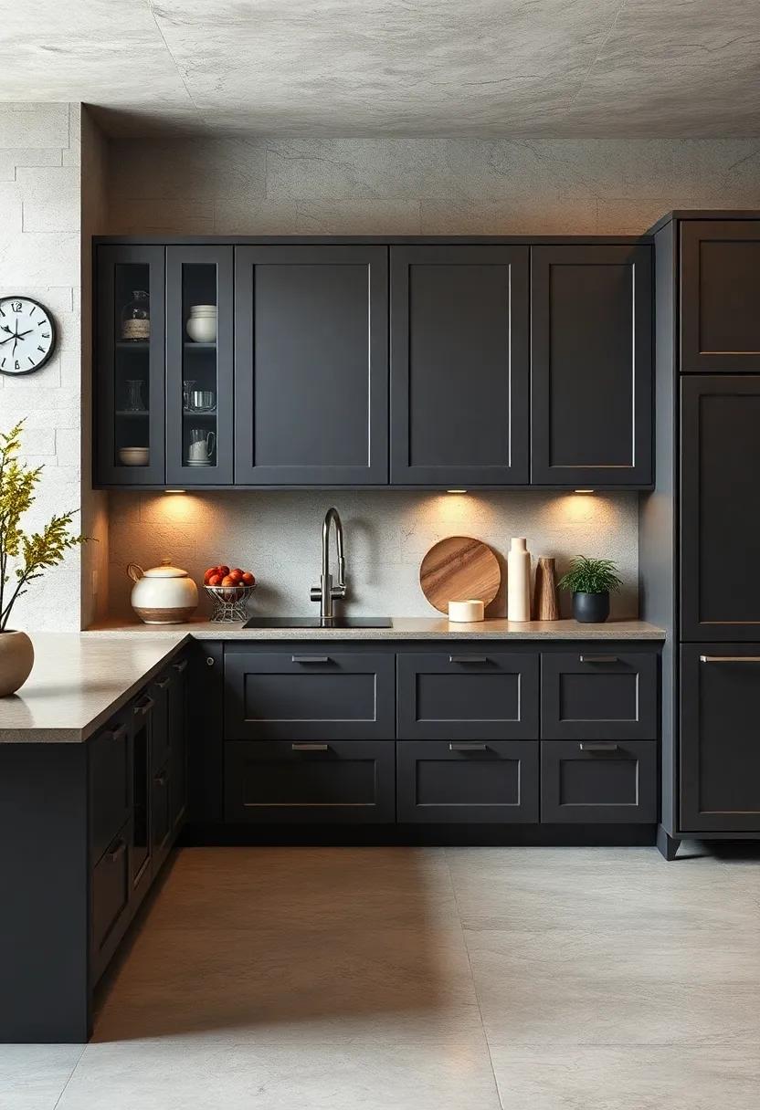 Chic Graphite: Stray away from conventional colors with chic ⁢graphite cabinets, a ⁢sophisticated ‌interpretation of traditional gray that ⁤feels fresh and refined