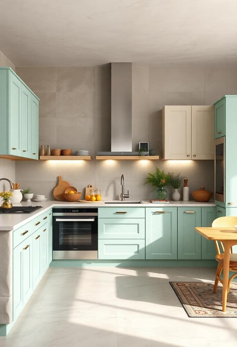 Pastel ⁤Mint: ⁢Create a light and airy kitchen with pastel mint‌ cabinets, a trendy choice that feels both modern and nostalgic