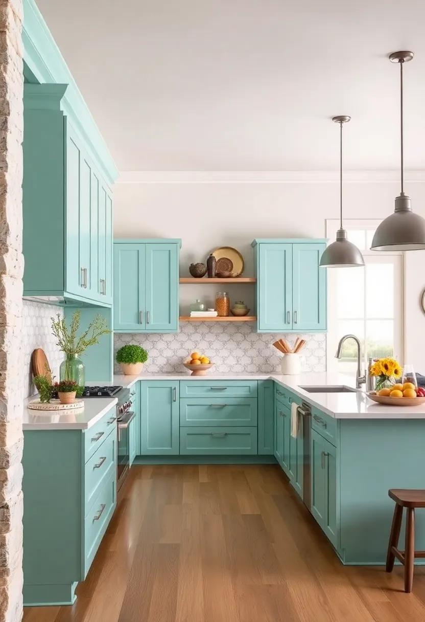 Soothing Aqua: Introduce a splash of fun‌ with aqua cabinets, crafting a playful yet relaxed​ atmosphere that invites creativity in‍ cooking