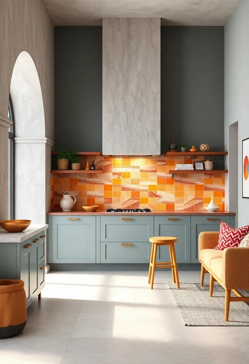 Brighten⁣ Up with ⁢Bold ⁤Colors: Use a ⁤striking paint hue or colorful‍ backsplash⁤ tiles to ⁢create an energetic focal point in your cooking ⁢area