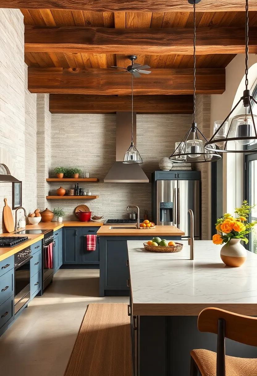 Go Rustic with Wood Accents: Incorporate reclaimed wood beams or butcher block countertops for⁤ a warm, inviting atmosphere