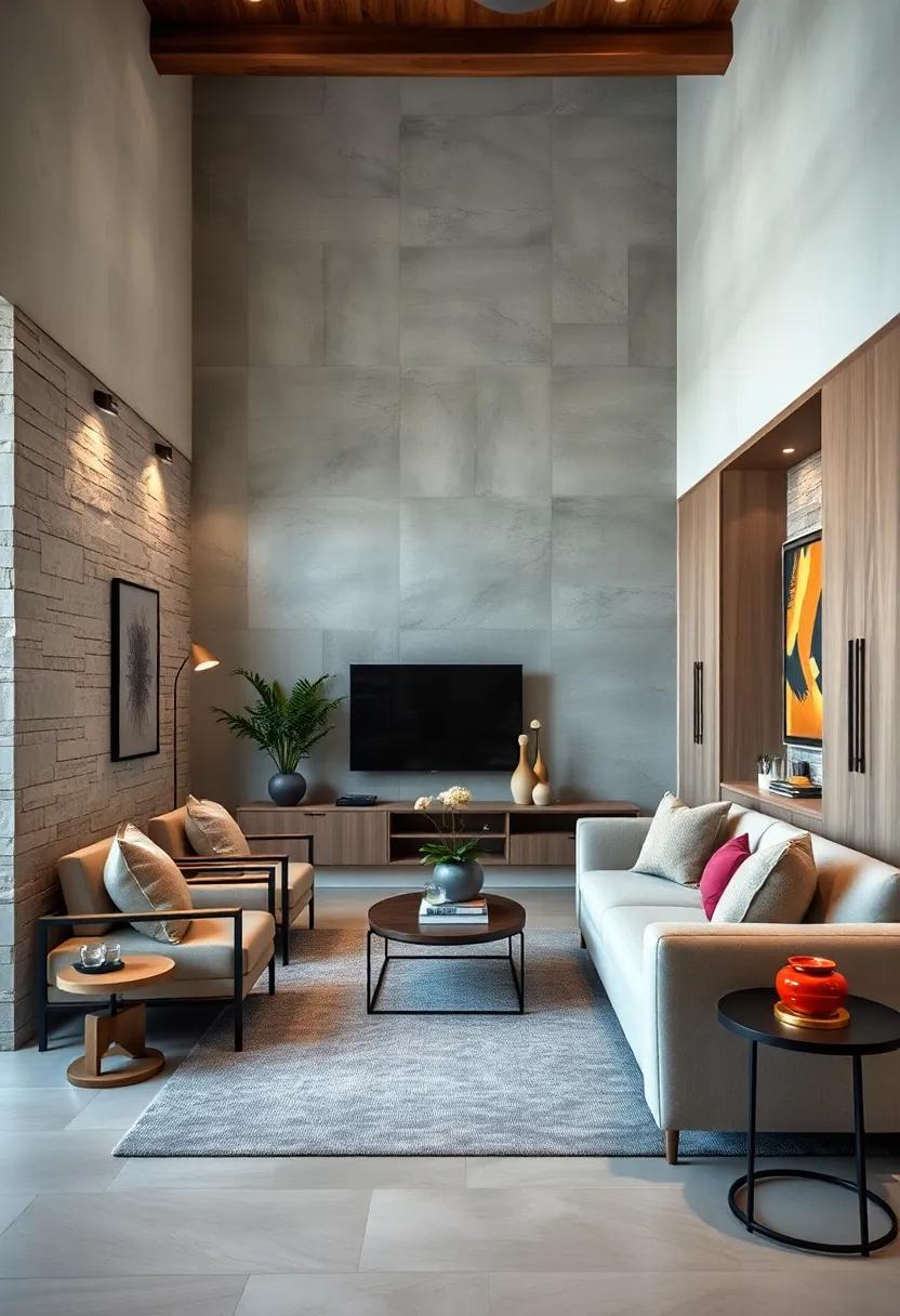 Integrated Built-In Cabinets Showing a Streamlined Look with Hidden Storage and Contemporary Handles